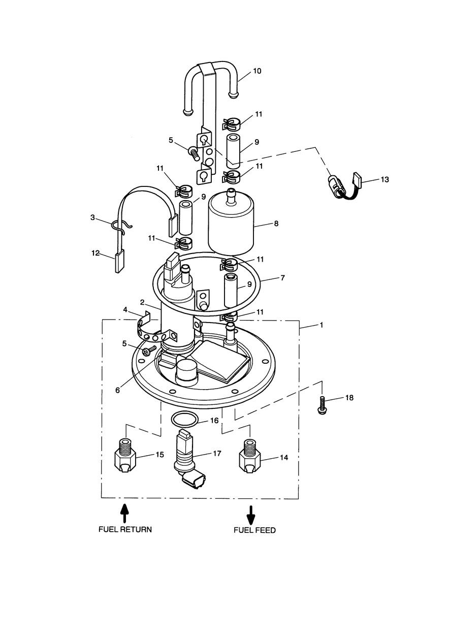 Fuel Pump and Filter exploded diagram