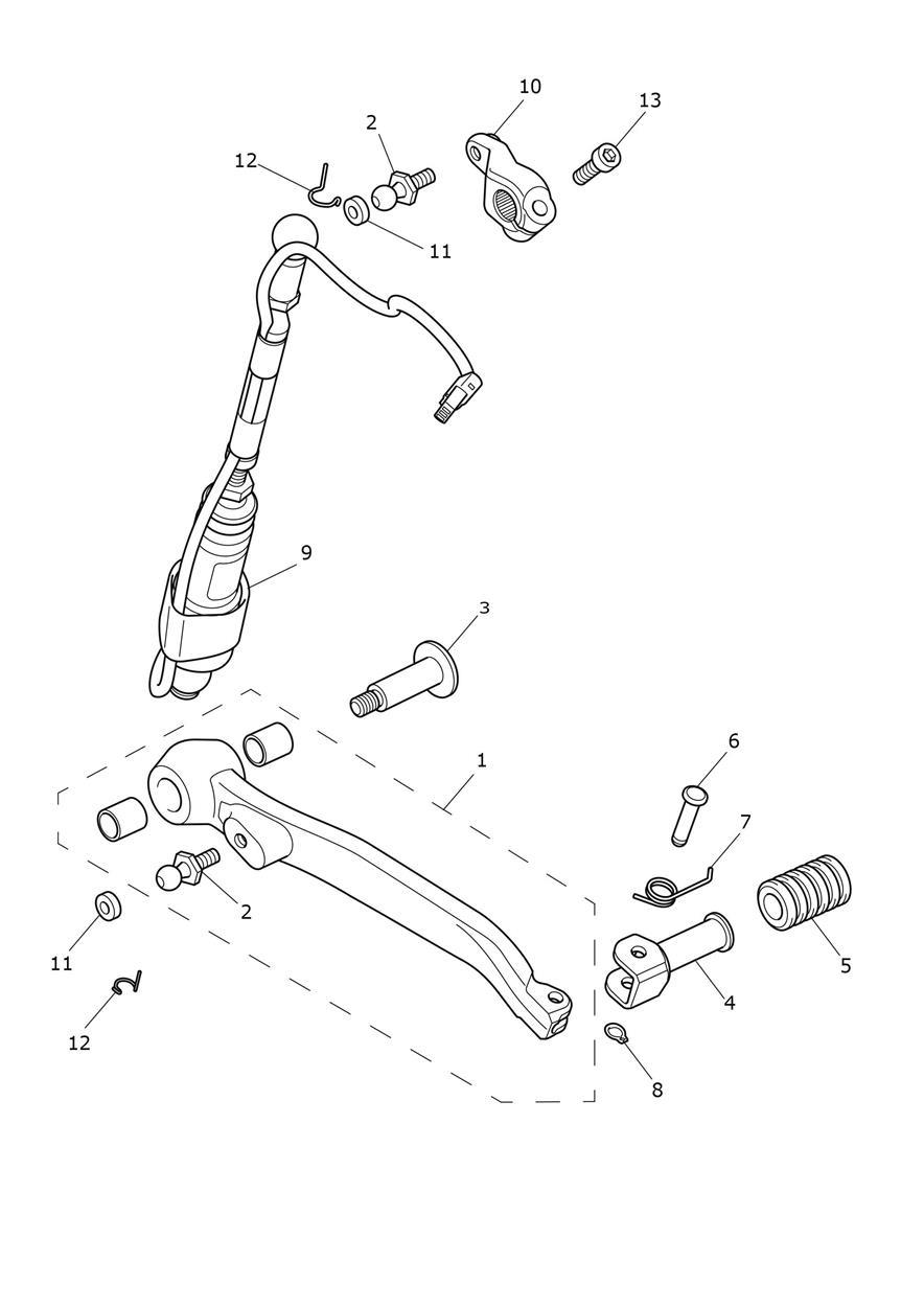 Gearchange Mechanism exploded diagram