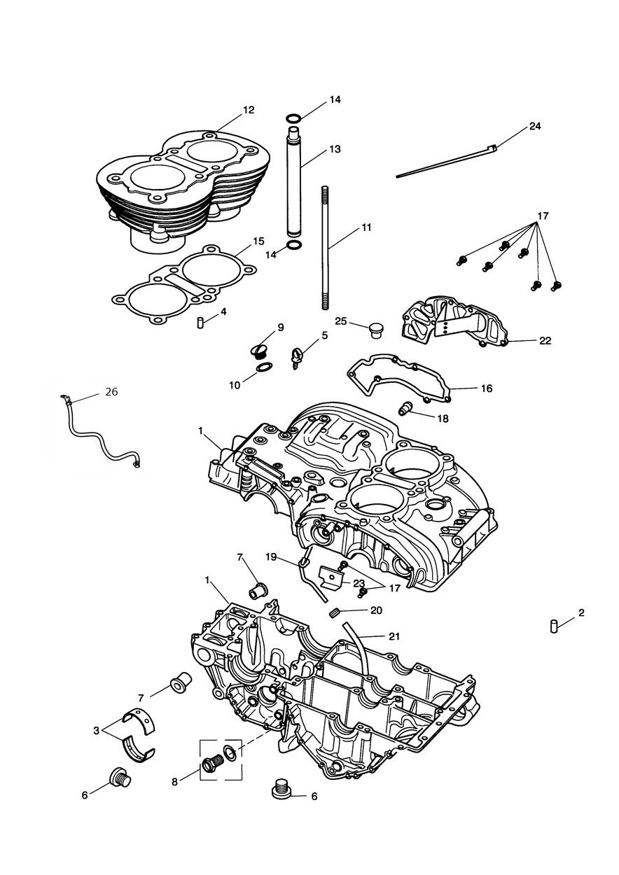 C/case & Ftgs Bonny (Expt Eng No's ) exploded diagram