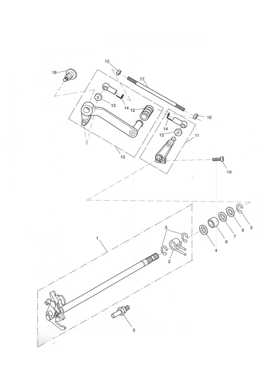 Gear Change Pedal exploded diagram
