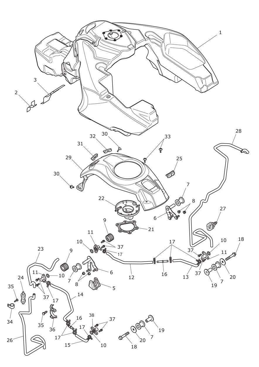 Fuel Tank & Fittings exploded diagram