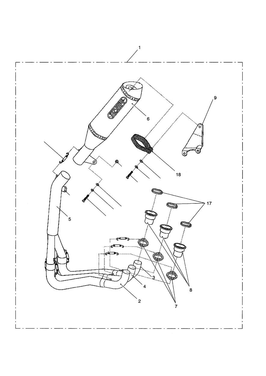Exhaust Sys Assy, Arrow Race 3:1 exploded diagram