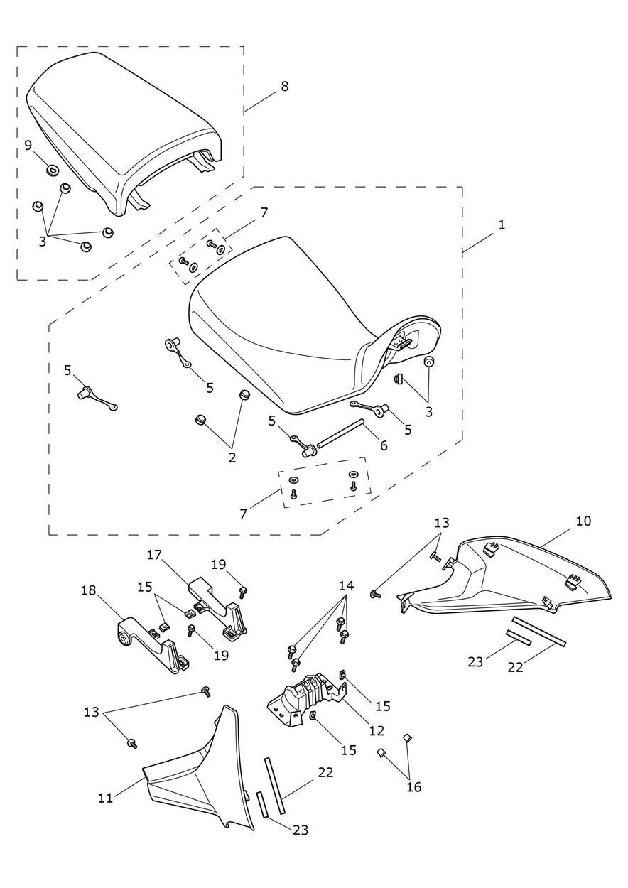 Seats exploded diagram