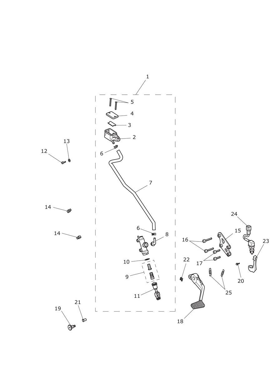 Rear Master Cylinder exploded diagram