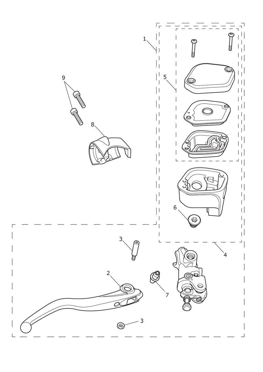 Front Brake M/Cyl Assy exploded diagram