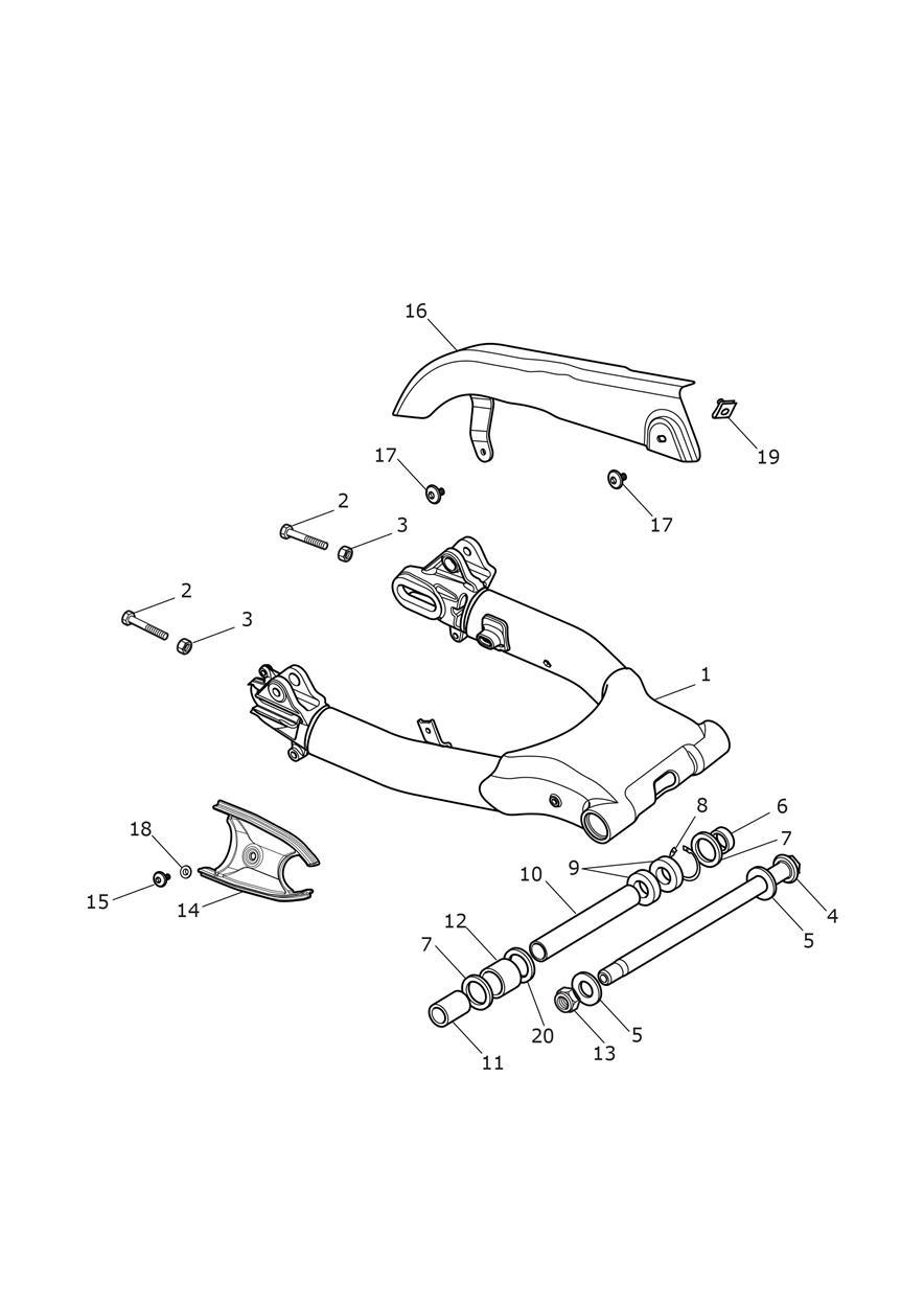 Swingarm Assembly exploded diagram