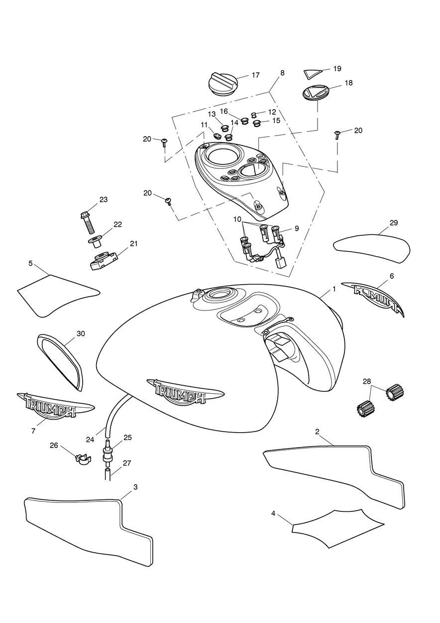 Fuel Tank & Fittings exploded diagram