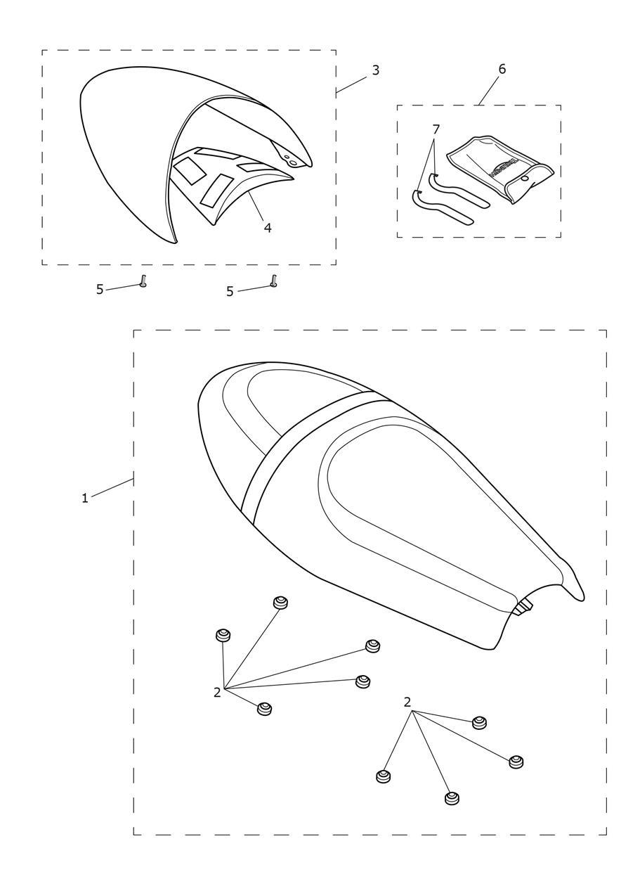 Seat Assembly & Toolkit Dual Seat Version exploded diagram
