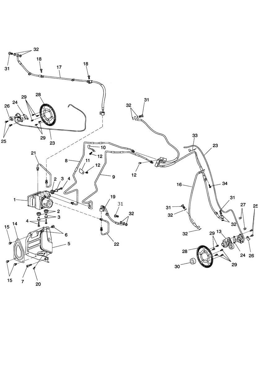 ABS Components - Roadster Versions Only exploded diagram