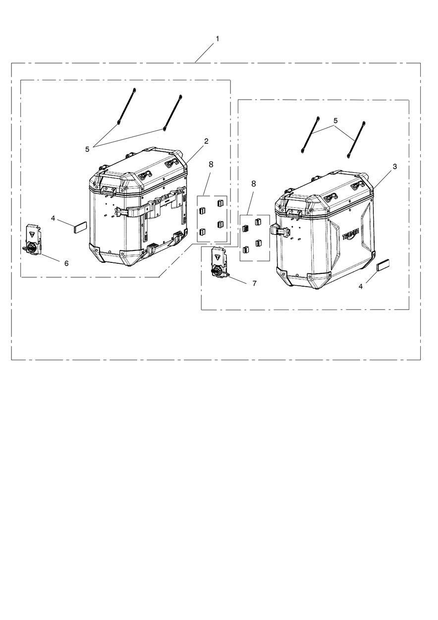 Pannier, Aluminium, Kit, Black exploded diagram