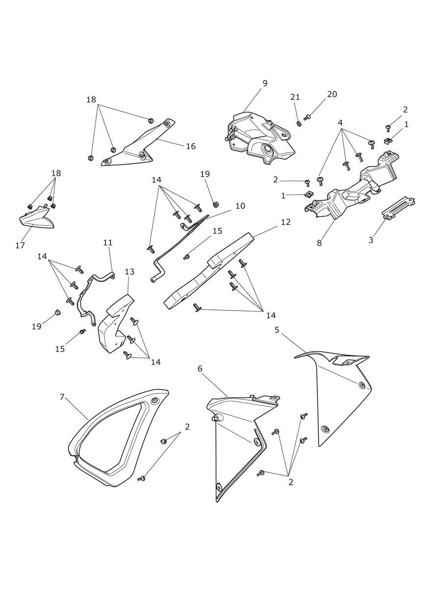Side Fairing Infills exploded diagram