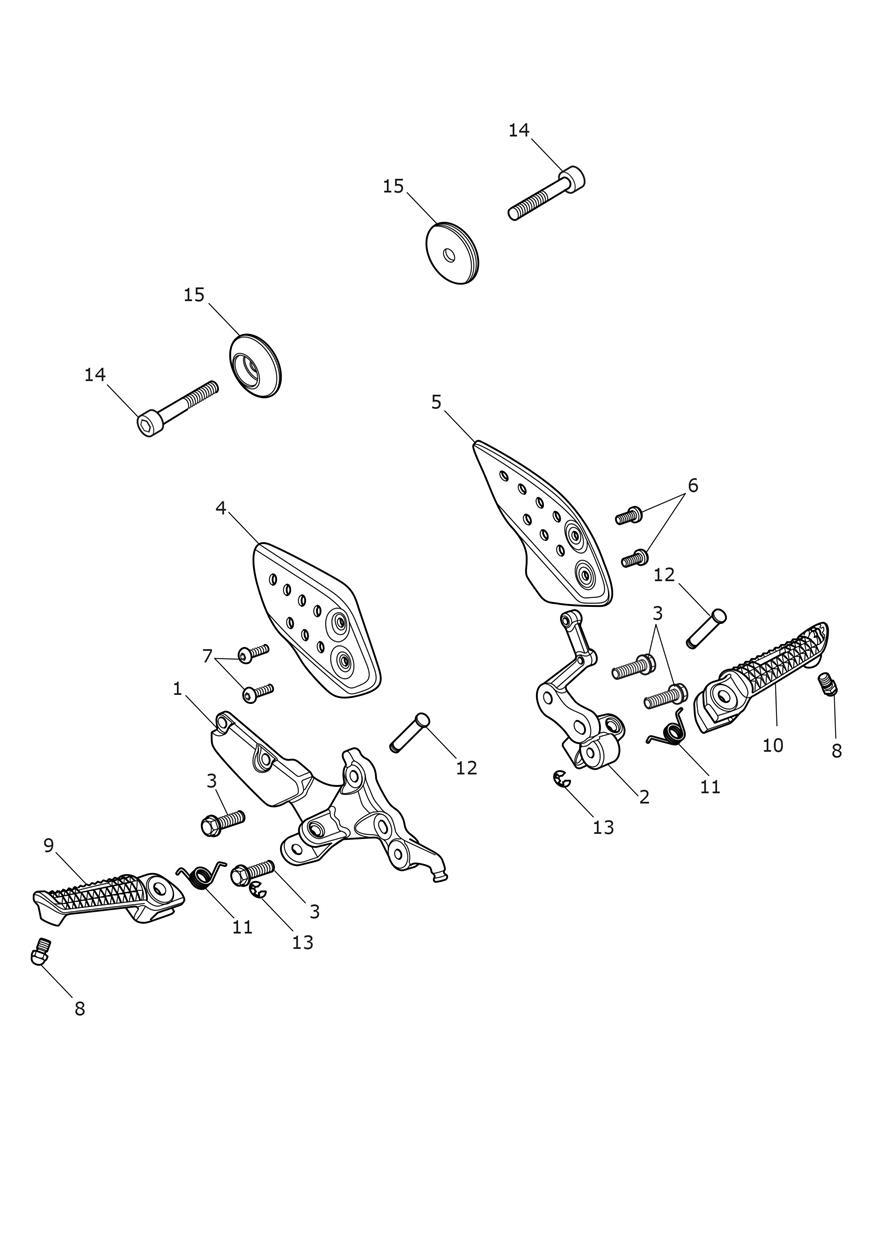 Foot Controls exploded diagram