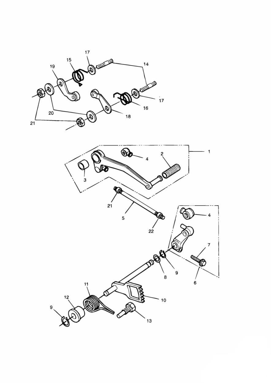 Gear Change Pedal exploded diagram