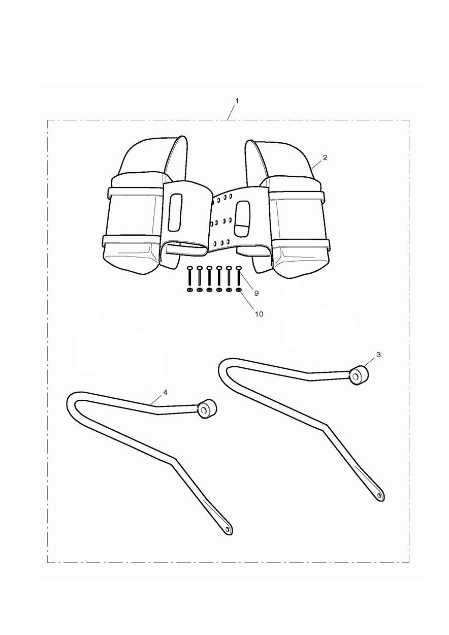 Leather Panniers (Teardrop) exploded diagram