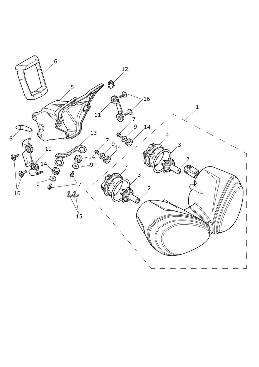 Headlights exploded diagram