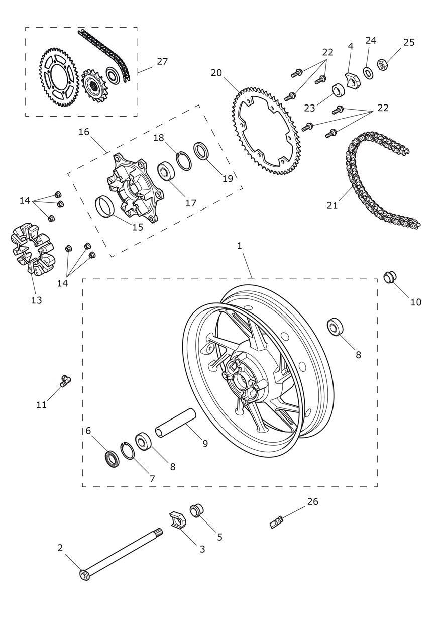 Rear Wheel exploded diagram