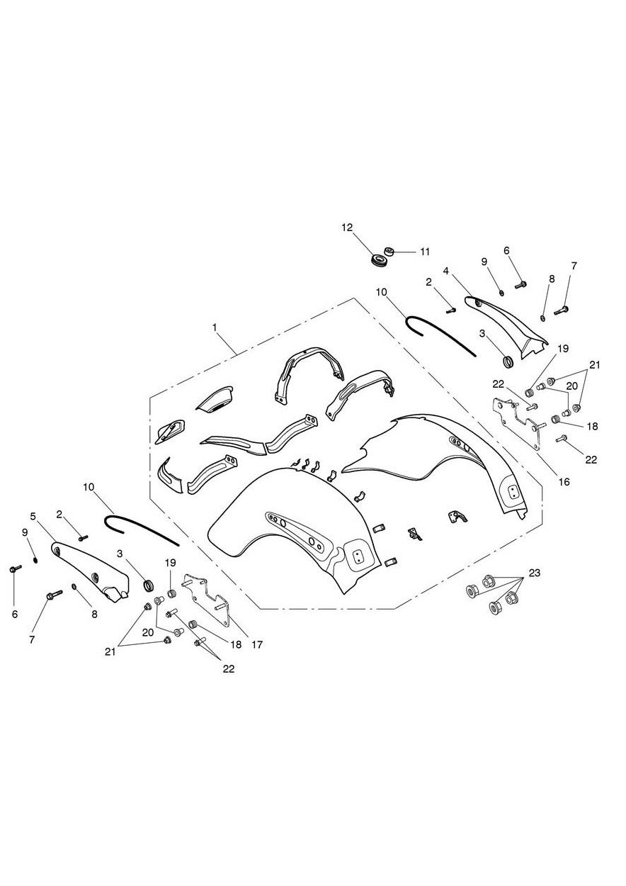 Rear Mudguard exploded diagram