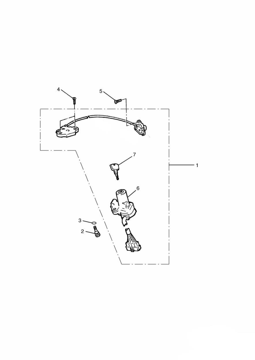 Ignition Switch/Seat Lock exploded diagram