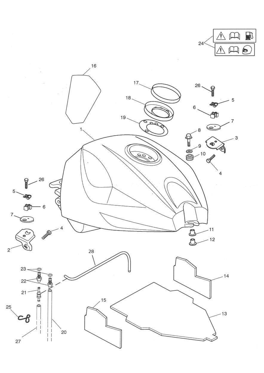 Fuel Tank & Fittings exploded diagram