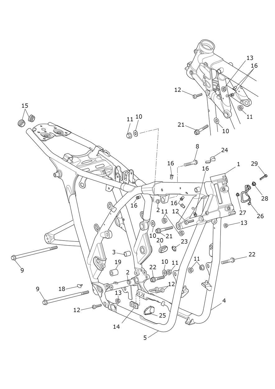 Main Frame Assembly exploded diagram