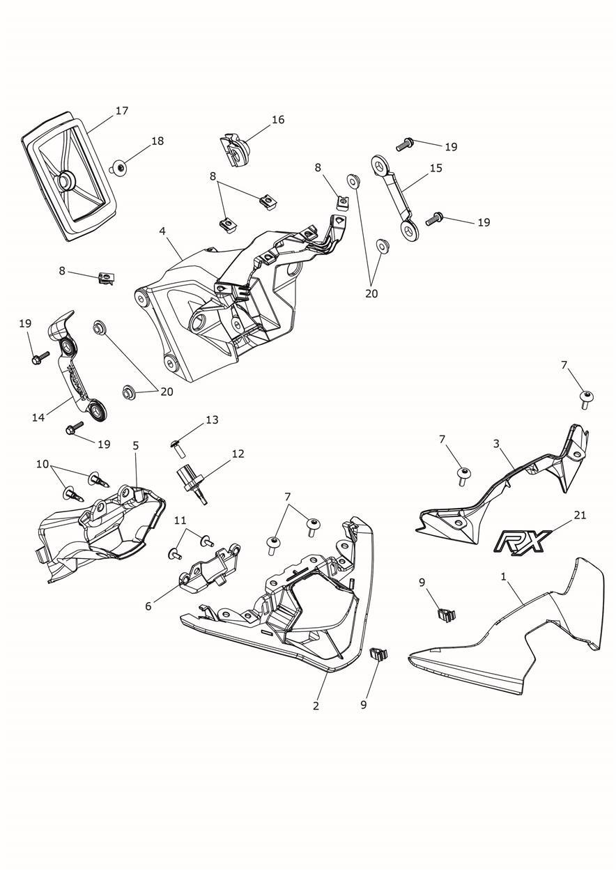 Cockpit exploded diagram