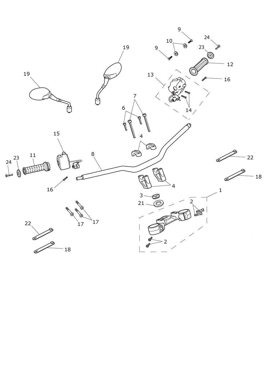 Handlebars & Switches exploded diagram
