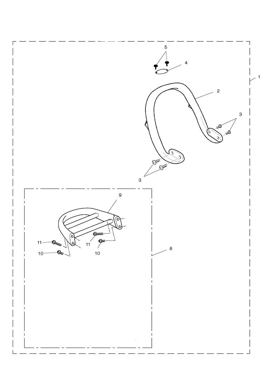 Grab Rail with Luggage Rack, Mk II exploded diagram