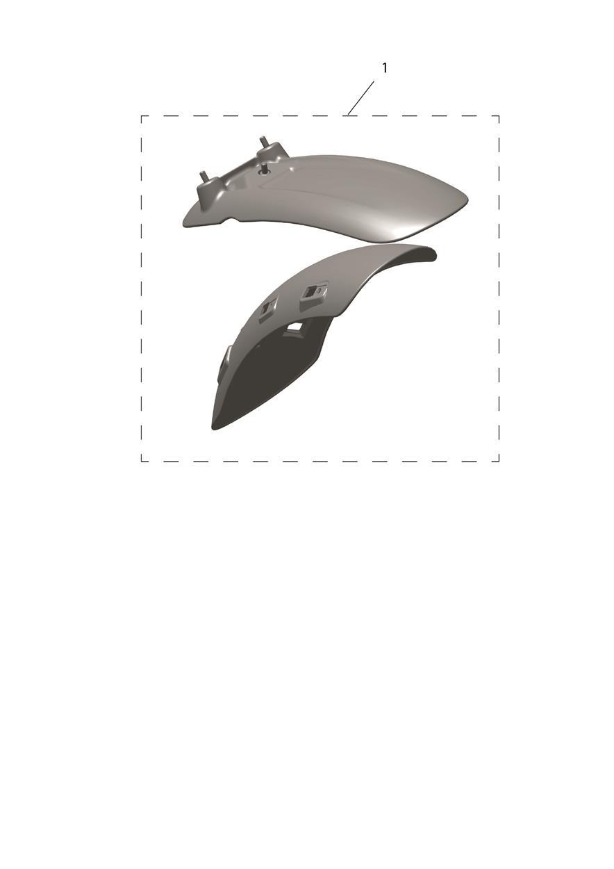 High Mudguard Kit, Painted exploded diagram