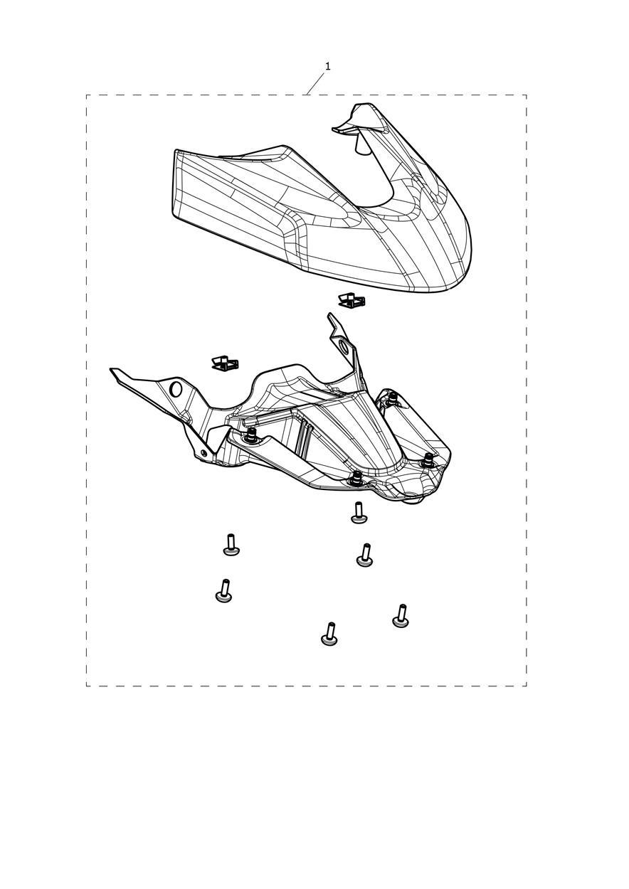 High Front Mudguard Kit exploded diagram