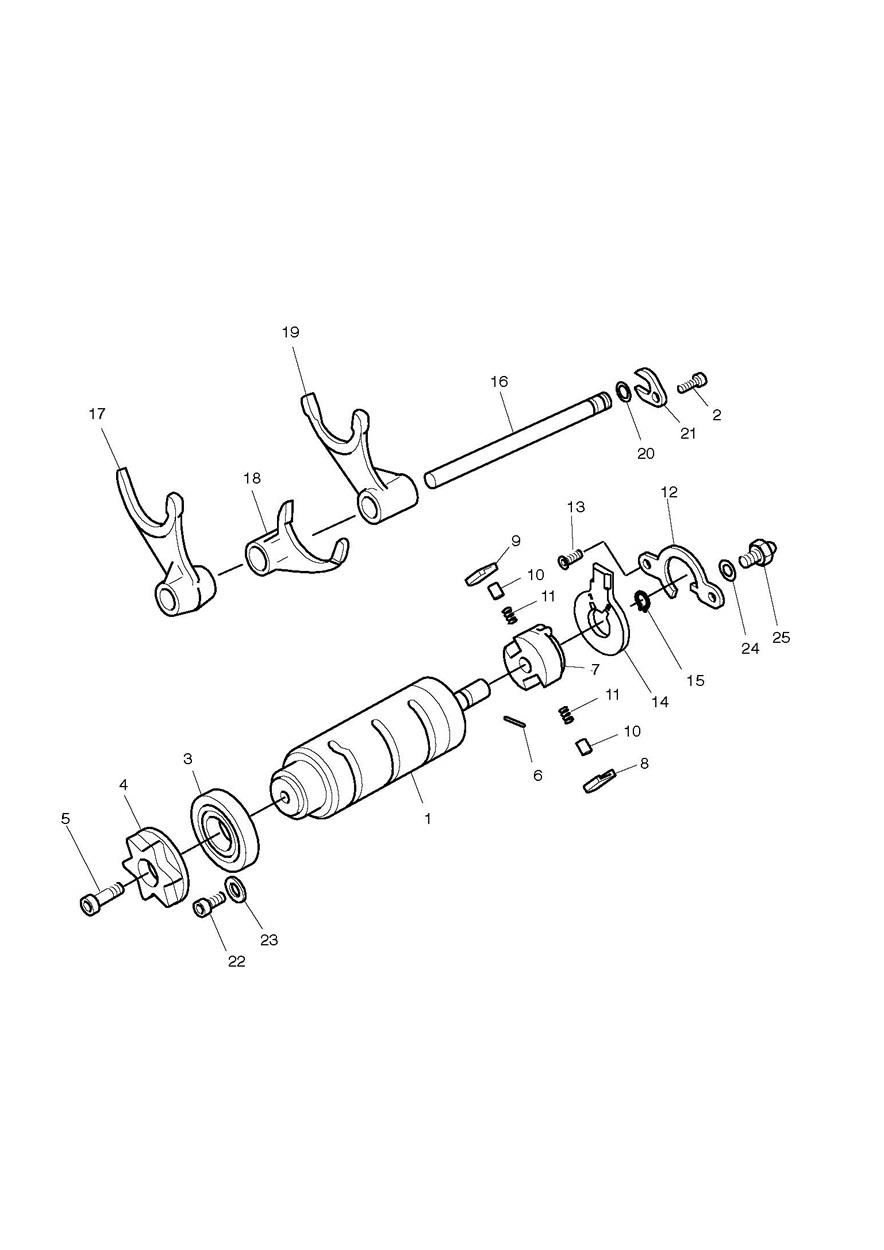 Gear Selector Drum exploded diagram