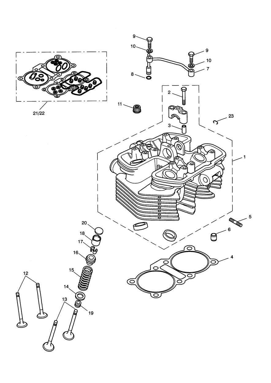 Cylinder Head and Valves exploded diagram