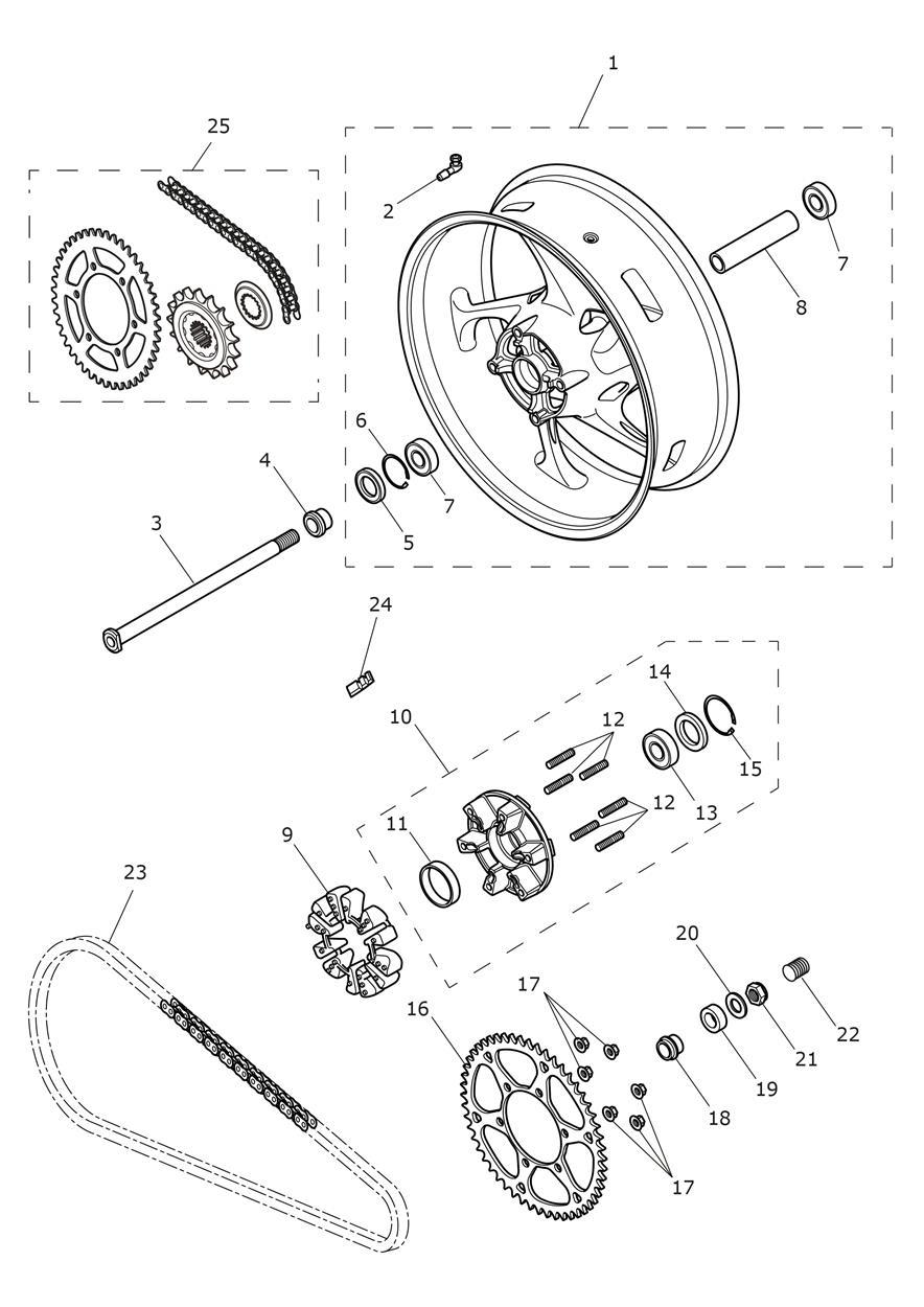 Rear Wheel exploded diagram