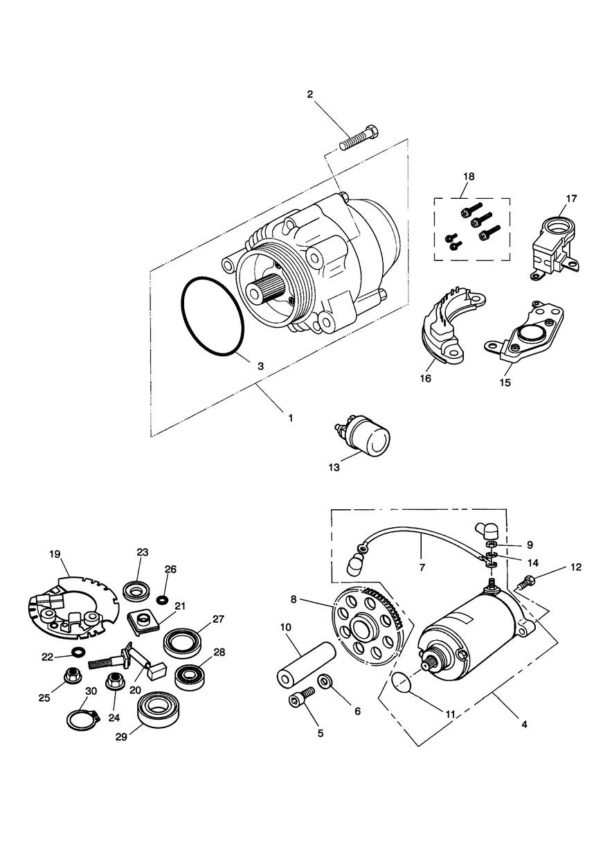 Alternator & Starter exploded diagram