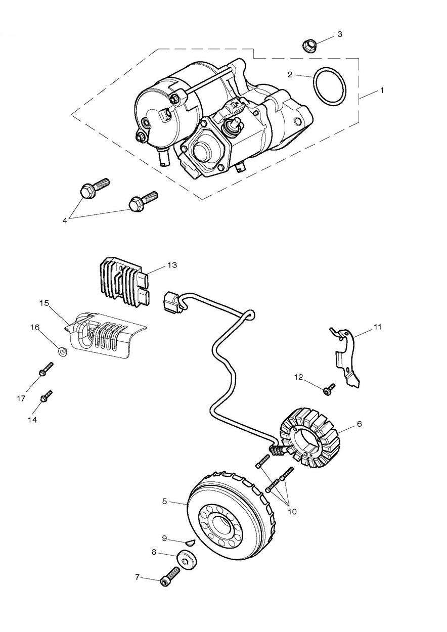 Starter & Alternator exploded diagram