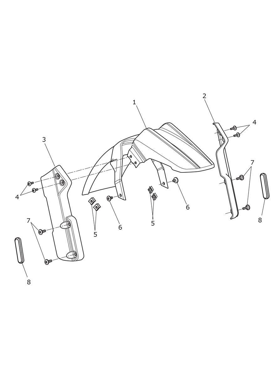 Front Mudguard exploded diagram