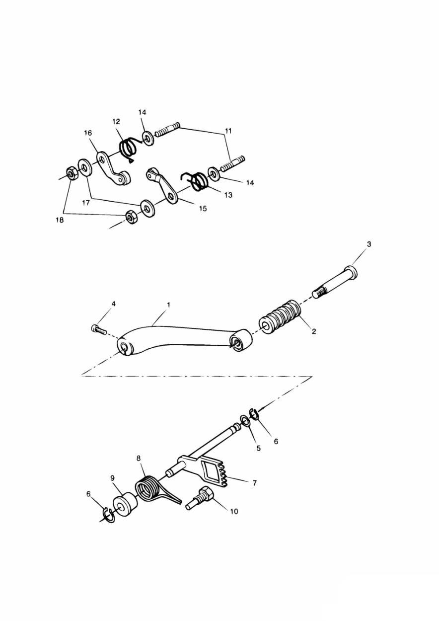Gear Change Pedal exploded diagram