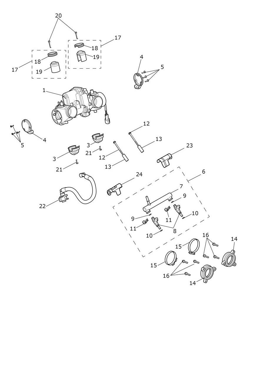 Throttle Bodies exploded diagram