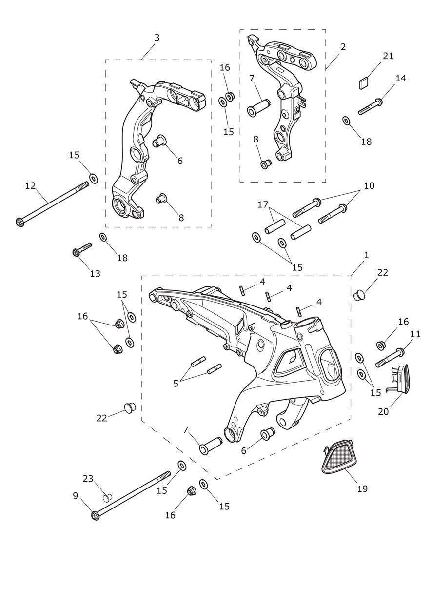 Main Frame Assembly exploded diagram