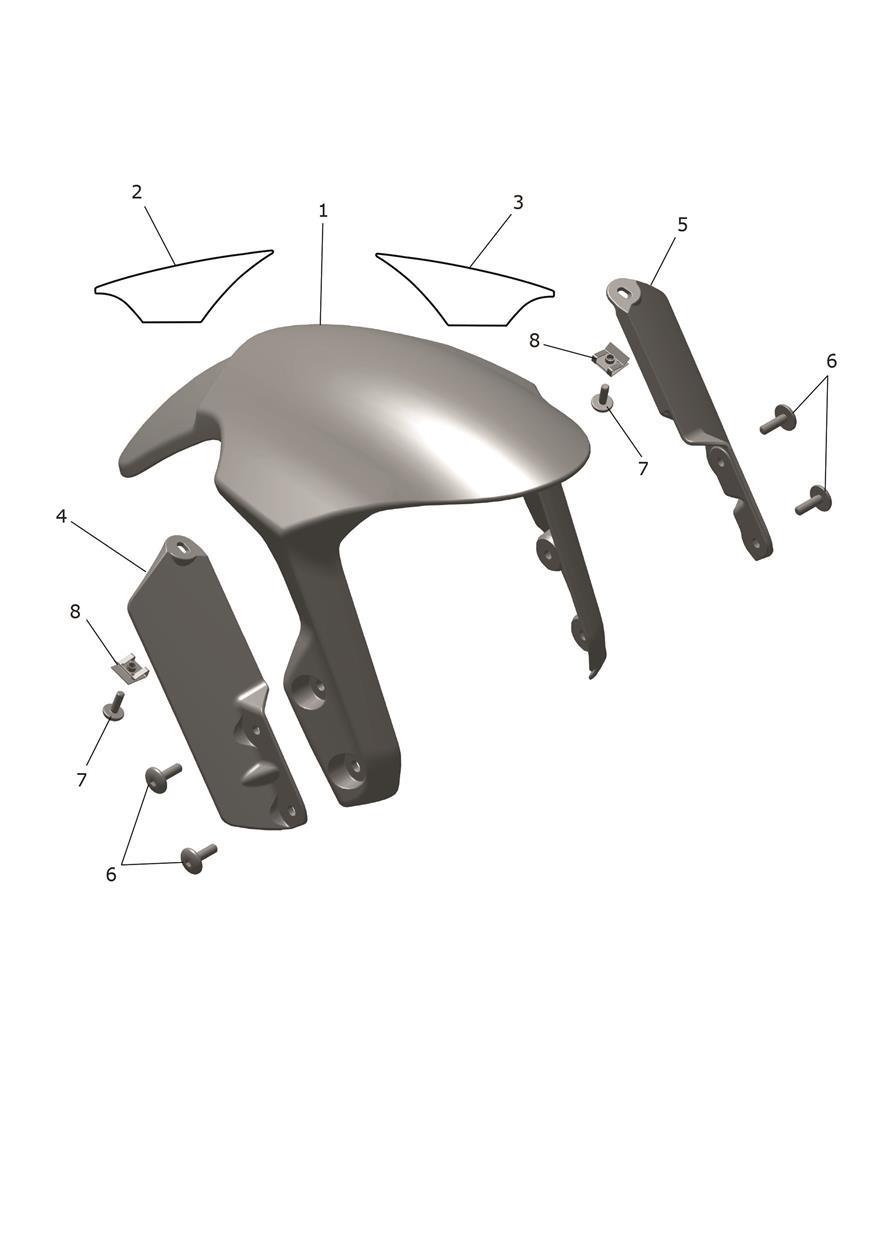Front Mudguard exploded diagram