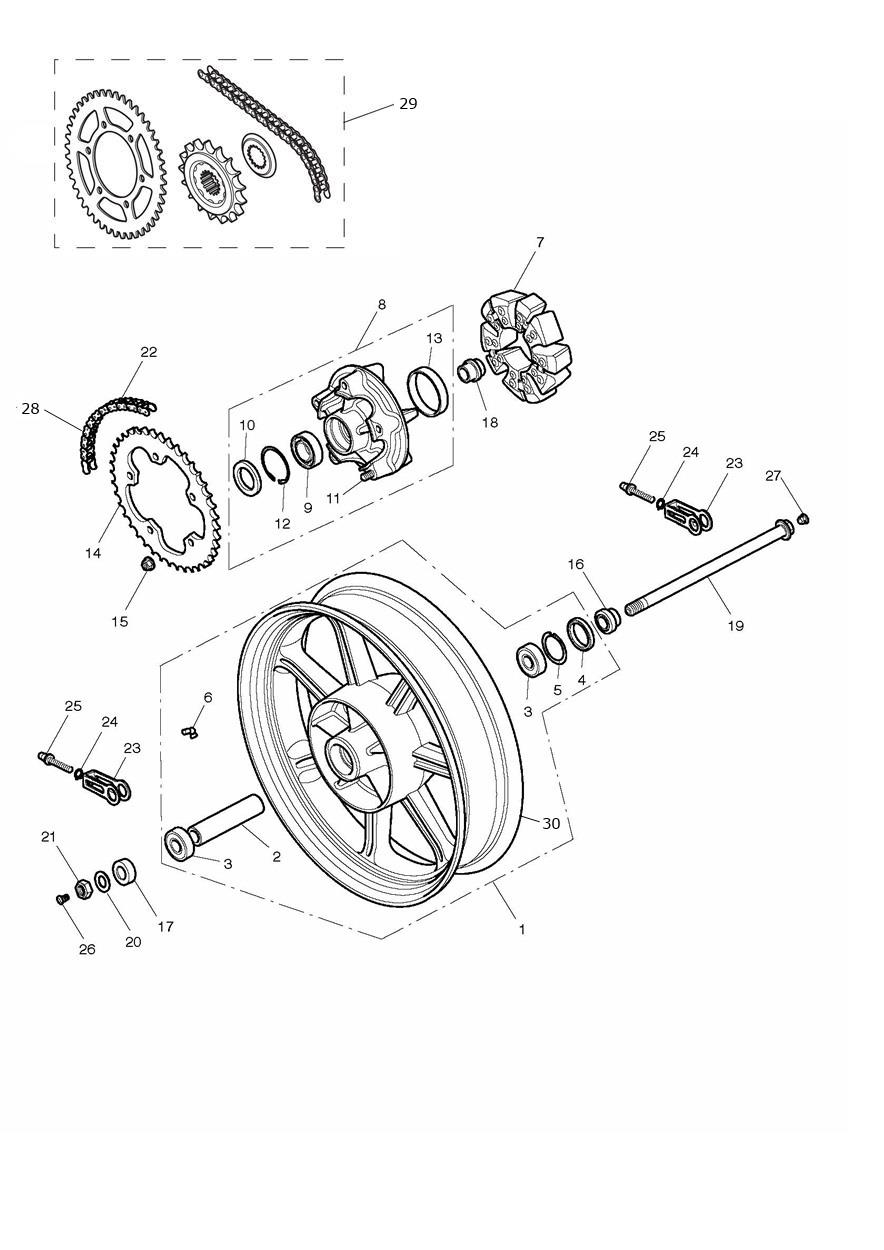 Rear Wheel & Final Drive exploded diagram