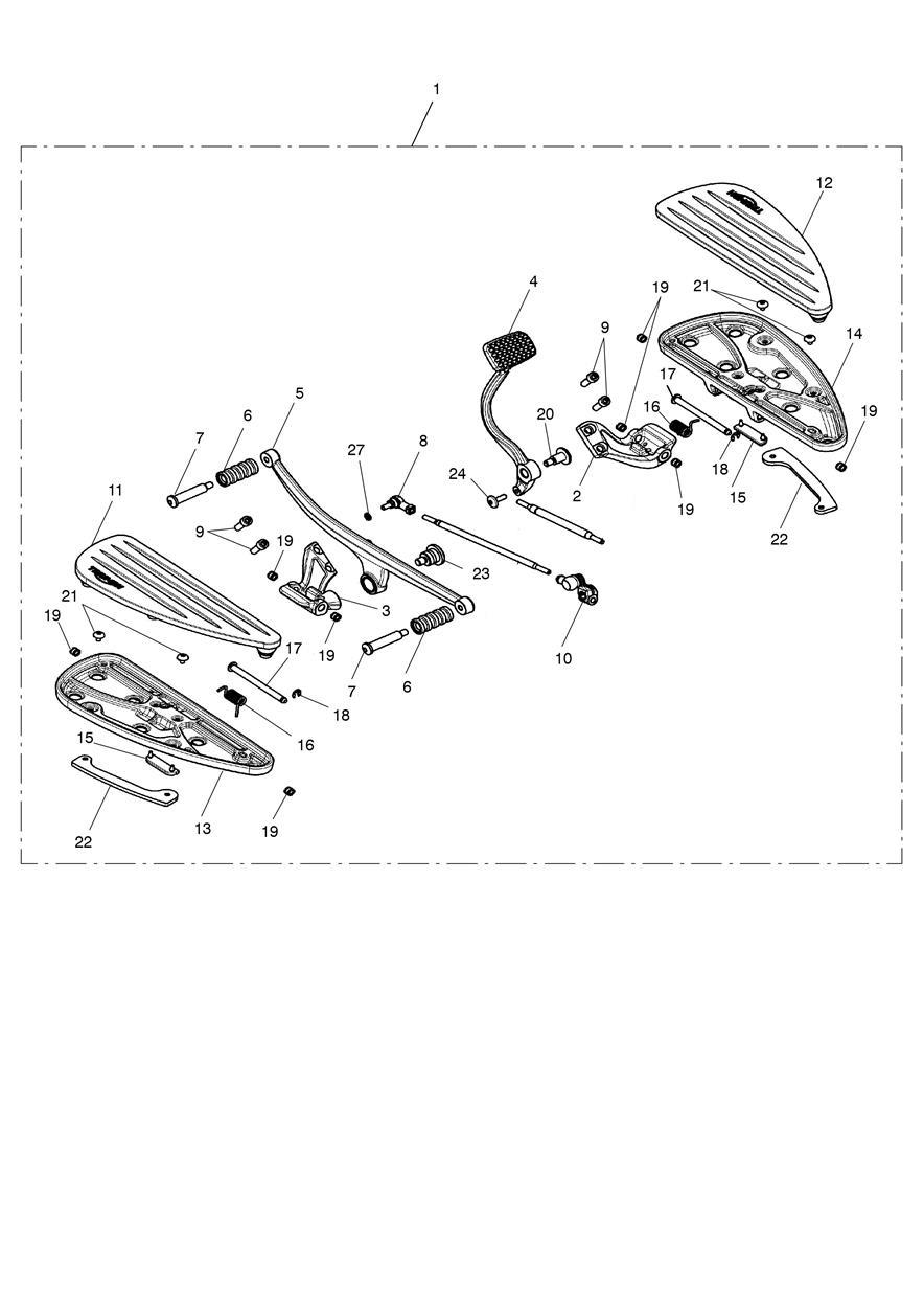 Footboard Kit exploded diagram