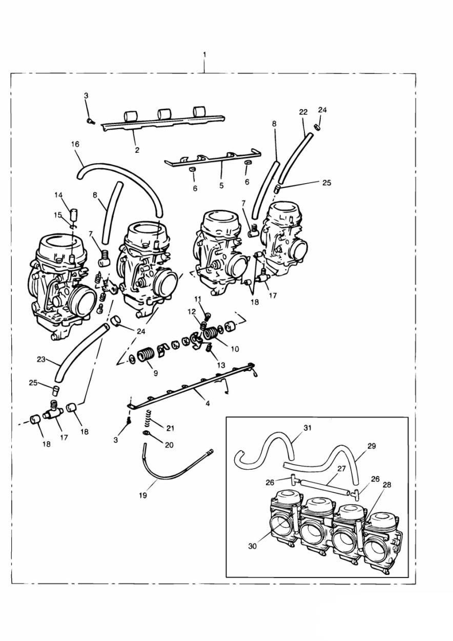 Carburettors 4 Cylinder Engines exploded diagram