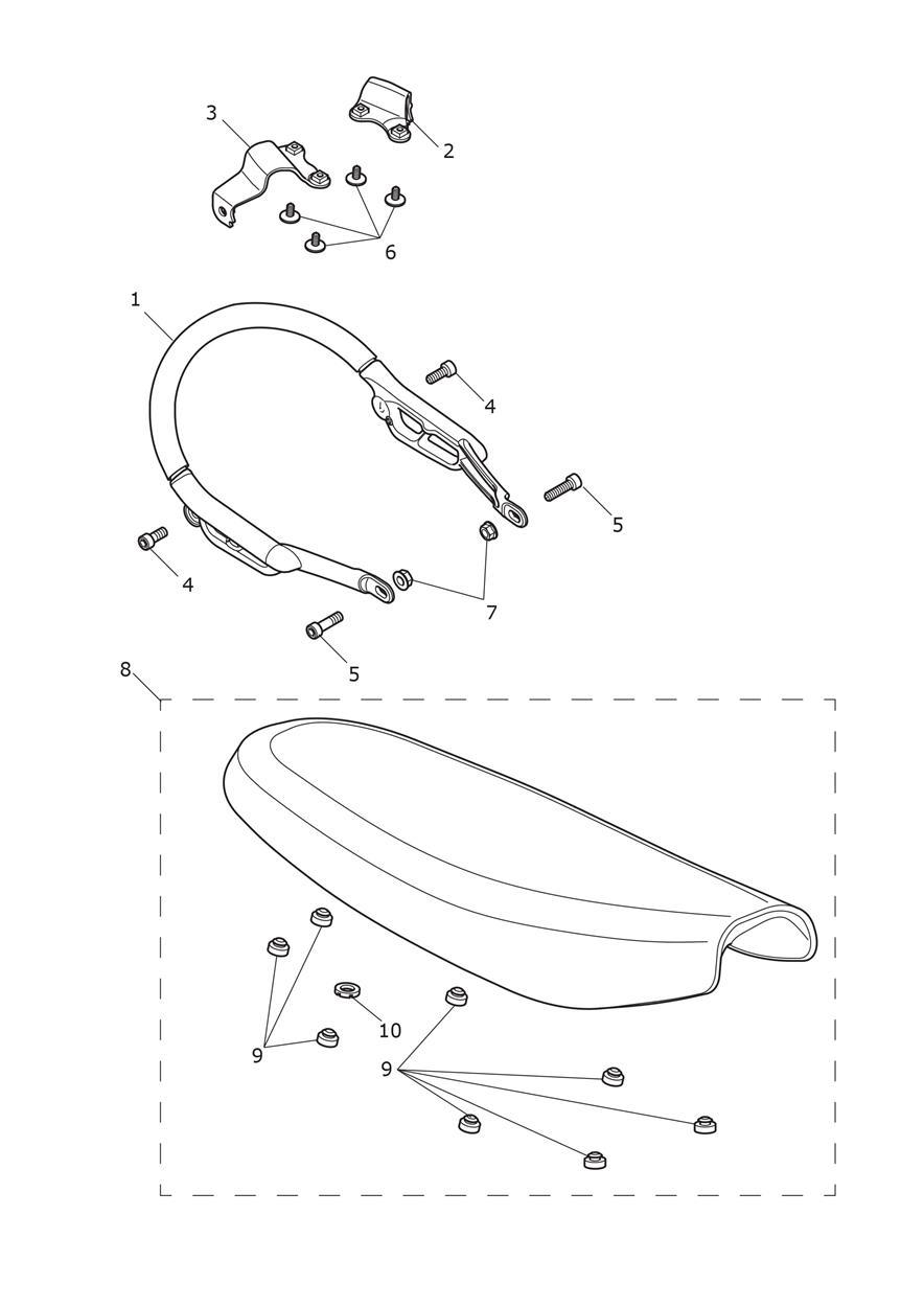 Rear Bodywork & Seat exploded diagram