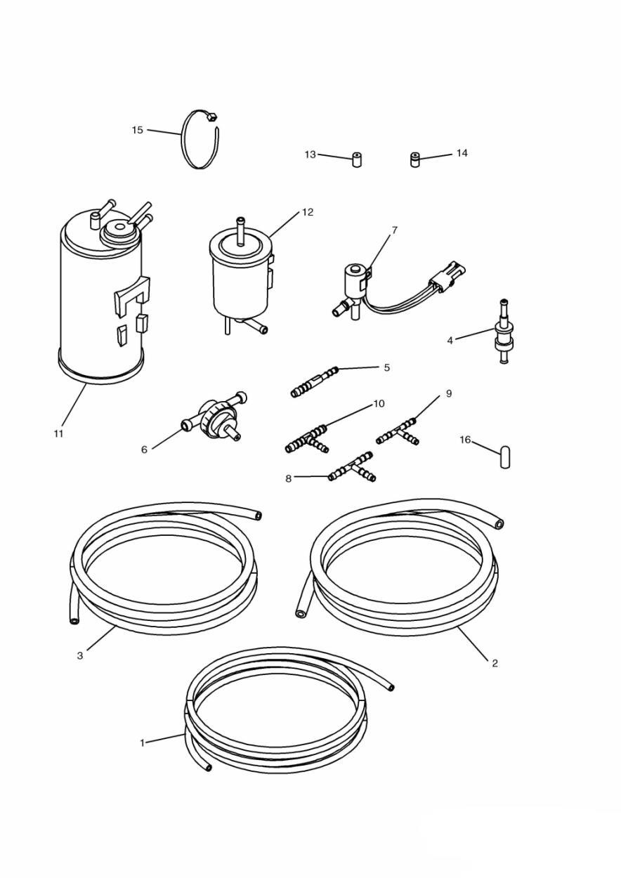 Evaporative Loss Equipment 4 Cyl (US California Models Only) exploded diagram