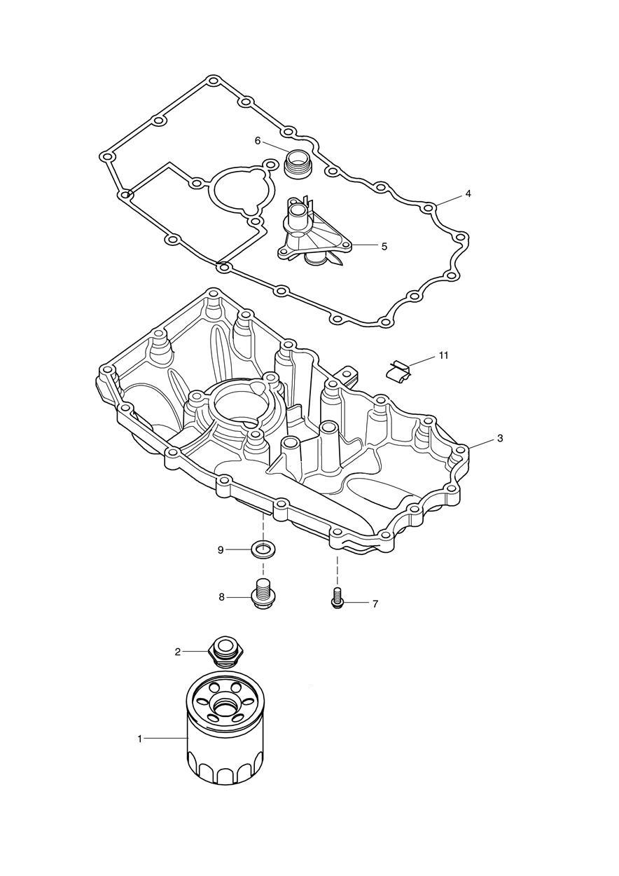 Sump & Fittings exploded diagram