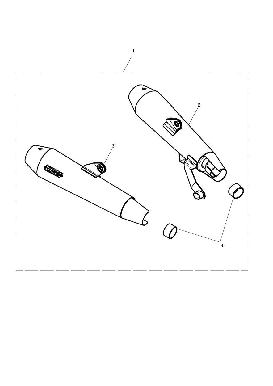 Brushed Stainless Steel Slip-Ons, US Homologated exploded diagram