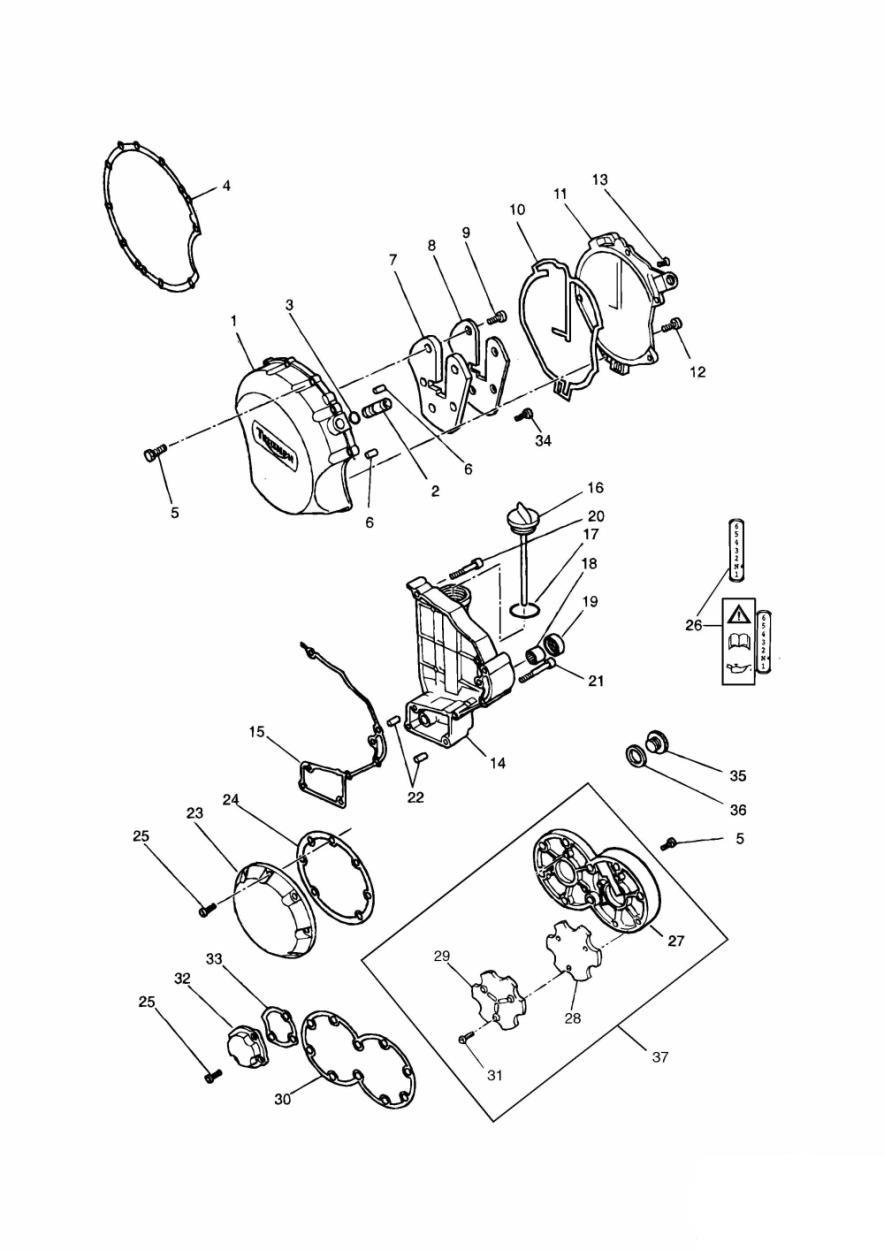 Engine Covers 3 Cylinder Grey exploded diagram