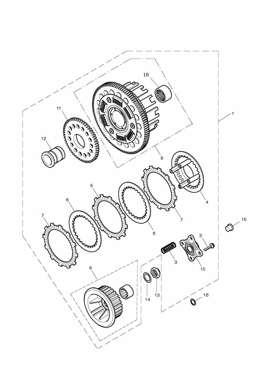 Clutch exploded diagram