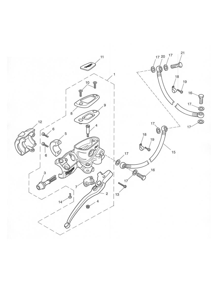 Front Brake Master Cylinder exploded diagram