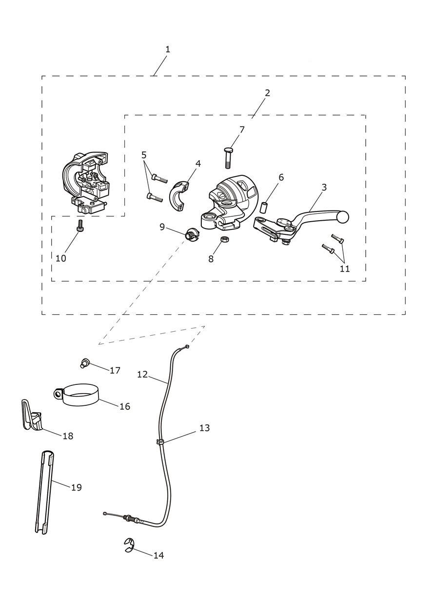 Clutch Controls exploded diagram